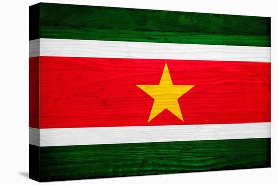 Suriname Flag Design with Wood Patterning - Flags of the World Series-Philippe Hugonnard-Stretched Canvas