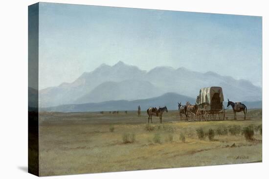 Surveyor's Wagon in the Rockies, C.1859 (Oil on Paper Mounted on Masonite)-Albert Bierstadt-Premier Image Canvas