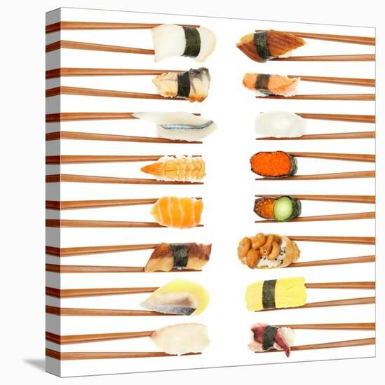 Sushi And Chopsticks-Rob Tek-Stretched Canvas