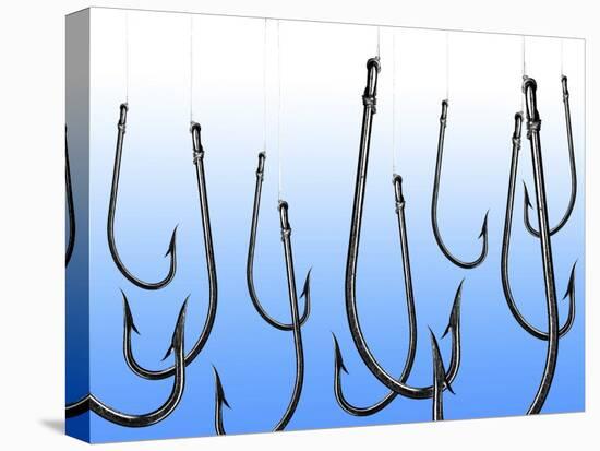 Suspended Fishing Hooks-null-Premier Image Canvas