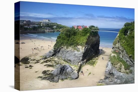 Suspension Bridge at Towan Beach, Newquay, Cornwall, England, United Kingdom, Europe-Rob Cousins-Premier Image Canvas