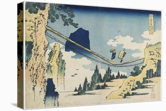 Suspension Bridge Between Hida and Etchu Provinces, 1833-1834-Katsushika Hokusai-Premier Image Canvas