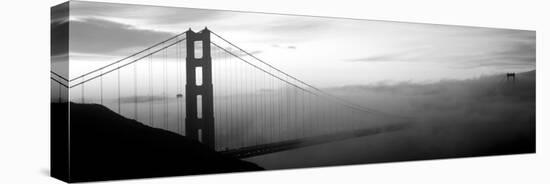 Suspension Bridge Covered with Fog Viewed from Hawk Hill, Golden Gate Bridge-null-Premier Image Canvas