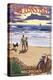 Suttons Bay, Michigan - Sunset on Beach-Lantern Press-Stretched Canvas