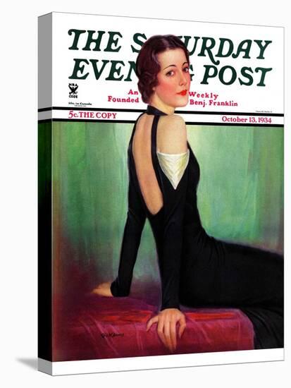 "Svelte in Black," Saturday Evening Post Cover, October 13, 1934-Charles W. Dennis-Premier Image Canvas