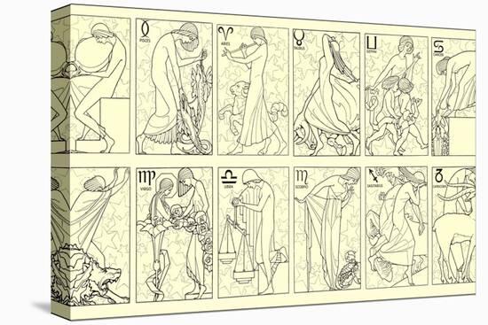 Svelte Woman Demonstrating Zodiac Signs-null-Stretched Canvas