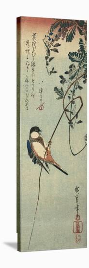 Swallow Perched on a Tendril of Wisteria-Okada Beisanjin-Premier Image Canvas