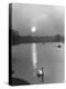 Swan on the Serpentine During the Mmonlight-Cornell Capa-Premier Image Canvas