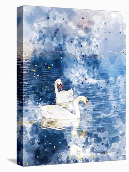 Swans II-Chamira Young-Stretched Canvas