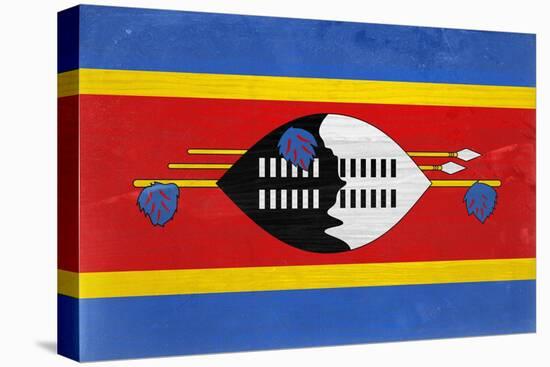 Swaziland Flag Design with Wood Patterning - Flags of the World Series-Philippe Hugonnard-Stretched Canvas
