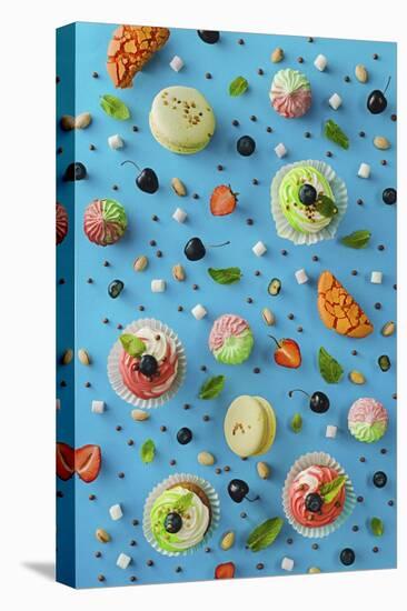 Sweet Pattern: Cupcake-Dina Belenko-Stretched Canvas