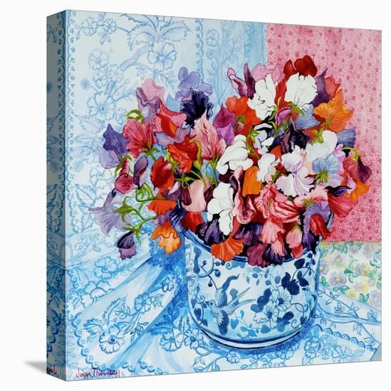Sweet Peas in a Blue and White Pot, 2010-Joan Thewsey-Premier Image Canvas