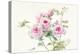 Sweet Roses on White Green-Danhui Nai-Stretched Canvas