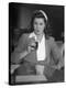 Swimmer Esther Williams Drinking a Soda-Peter Stackpole-Premier Image Canvas