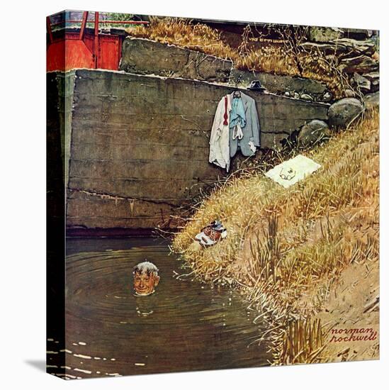 "Swimming Hole", August 11,1945-Norman Rockwell-Premier Image Canvas