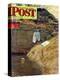 "Swimming Hole" Saturday Evening Post Cover, August 11,1945-Norman Rockwell-Premier Image Canvas