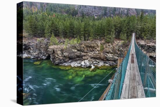 Swing Bridge over the Kootenai River Near Libby, Montana, Usa-Chuck Haney-Premier Image Canvas