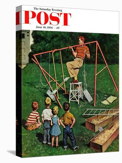 "Swing-set" Saturday Evening Post Cover, June 16, 1956-Amos Sewell-Premier Image Canvas