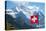 Swiss Flag on the Top of Mannlichen (Jungfrau Region, Bern, Switzerland)-swisshippo-Premier Image Canvas