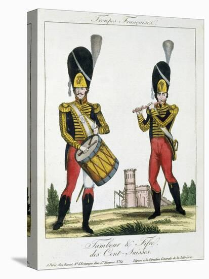 Swiss Guard, Tambour and Fife Players, C.1790 (Colour Litho)-French-Premier Image Canvas