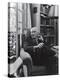 Swiss Psychiatrist Dr. Carl Jung Relaxing in an Easy Chair in His Library at Home-Dmitri Kessel-Premier Image Canvas