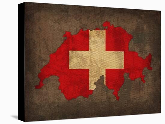Switzerland Country Flag Map-Red Atlas Designs-Premier Image Canvas