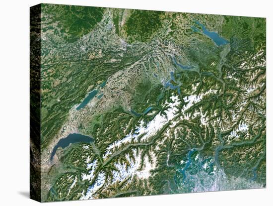 Switzerland, Satellite Image-PLANETOBSERVER-Premier Image Canvas