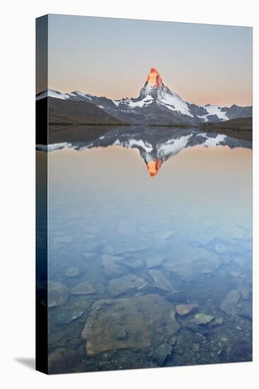 Switzerland, Valais, the Summit of the Matterhorn Reflected in Stellisee During a Relaxing Sunrise-Fortunato Gatto-Premier Image Canvas