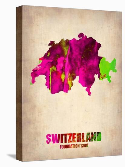 Switzerland Watercolor Map-NaxArt-Stretched Canvas