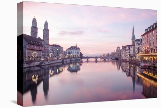 Switzerland, Zurich. Zurich Historic Quarter over the Limmat River.-Ken Scicluna-Premier Image Canvas