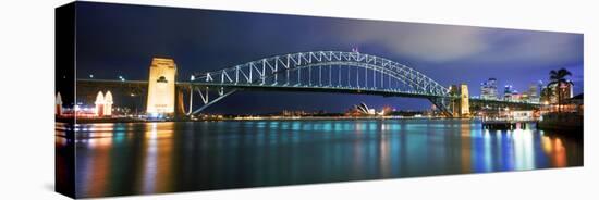 Sydney Harbour Bridge with the Sydney Opera House in the Background, Sydney Harbor, Sydney, New ...-null-Premier Image Canvas