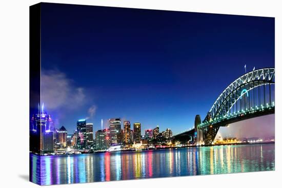 Sydney Harbour NYE Fireworks Panorama-mroz-Premier Image Canvas