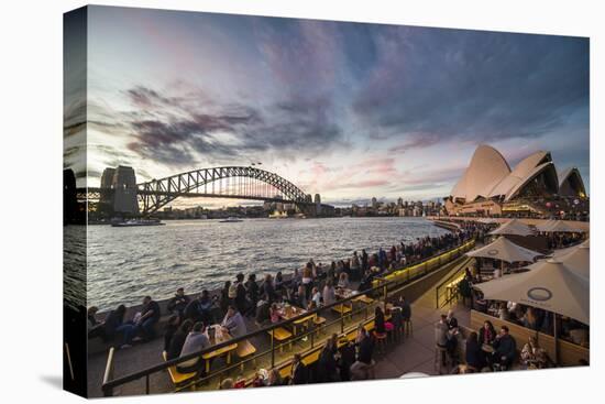 Sydney Harbour with the Harbour Bridge and Opera House after sunset, Sydney, New South Wales, Austr-Michael Runkel-Premier Image Canvas