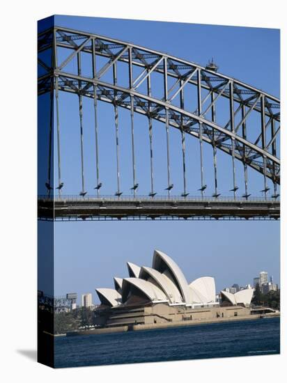 Sydney Opera House and Harbour Bridge, Sydney, New South Wales (N.S.W.), Australia-Fraser Hall-Premier Image Canvas