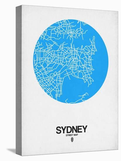 Sydney Street Map Blue-NaxArt-Stretched Canvas