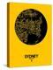 Sydney Street Map Yellow-NaxArt-Stretched Canvas