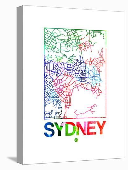Sydney Watercolor Street Map-NaxArt-Stretched Canvas