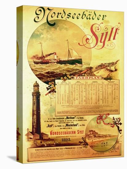 Sylt North Sea Baths', Poster Advertising the Sylt Steamship Company, 1893-German School-Premier Image Canvas