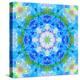 Symmetric Ornament Mandala from Flowers in Blue and Green Tones-Alaya Gadeh-Premier Image Canvas