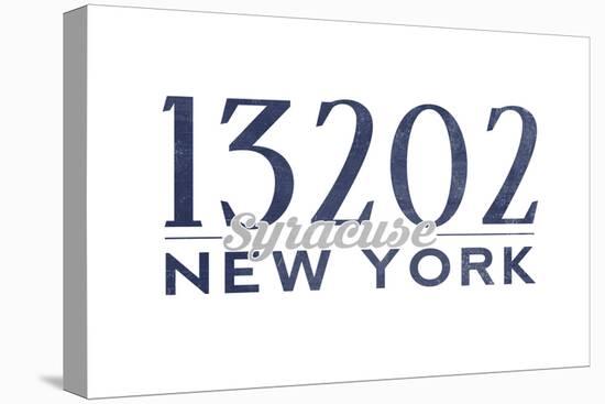 Syracuse, New York - 13202 Zip Code (Blue)-Lantern Press-Stretched Canvas
