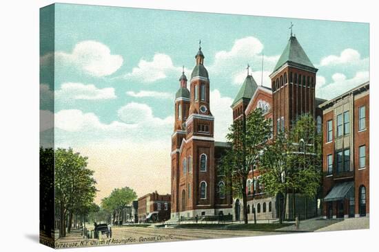 Syracuse, New York - Church of the Assumption Exterior View-Lantern Press-Stretched Canvas