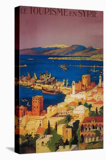 Syria - French Travel Poster, Touring in Syria-Lantern Press-Stretched Canvas