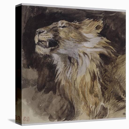 T? de lion rugissant-Eugene Delacroix-Premier Image Canvas