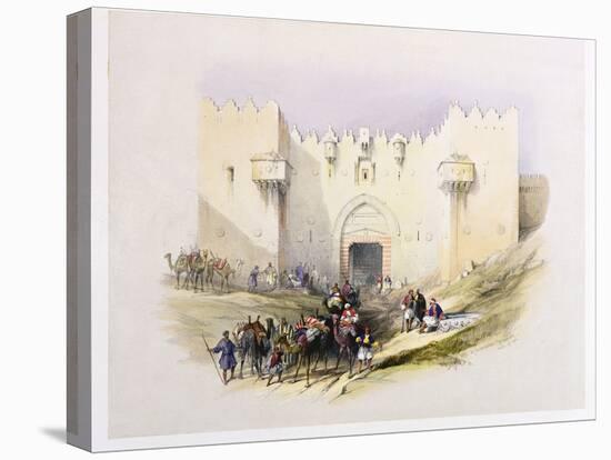 T1212 Gate of Damascus, Jerusalem, April 14th 1839, Plate 3 from Volume I of 'The Holy Land',…-David Roberts-Premier Image Canvas