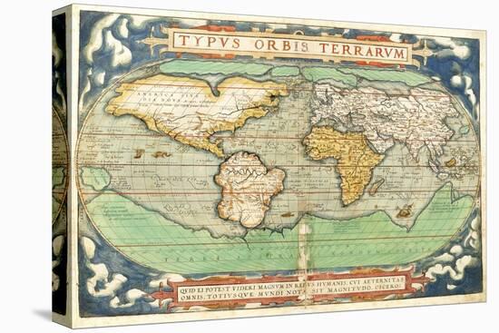 T827 Typus Orbis Terrarum, Map of the World, from "Theatrum Orbis Terrarum", Pub. Antwerp, C.1570-Abraham Ortelius-Premier Image Canvas