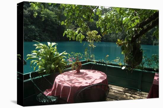 Table at the Blue Lagoon, Port Antonio, Jamaica-Natalie Tepper-Stretched Canvas