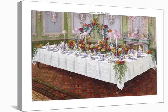 Table Settings - Dinner-The Vintage Collection-Stretched Canvas