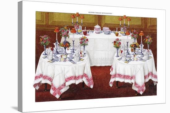 Table Settings - Supper-The Vintage Collection-Stretched Canvas