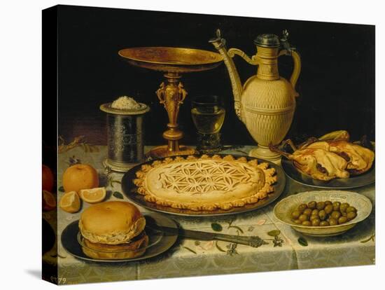 Table with Cakes, Chicken and Olives-Clara Peeters-Premier Image Canvas