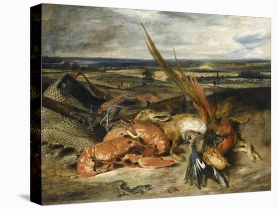 Tableau de nature morte dit Nature morte au homard-Eugene Delacroix-Premier Image Canvas